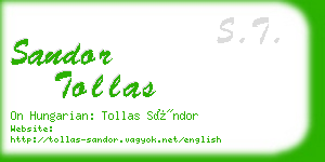 sandor tollas business card